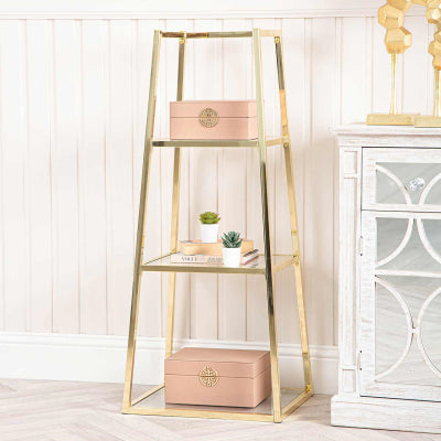Orange & Gold Faux Leather Boxes Set of 2